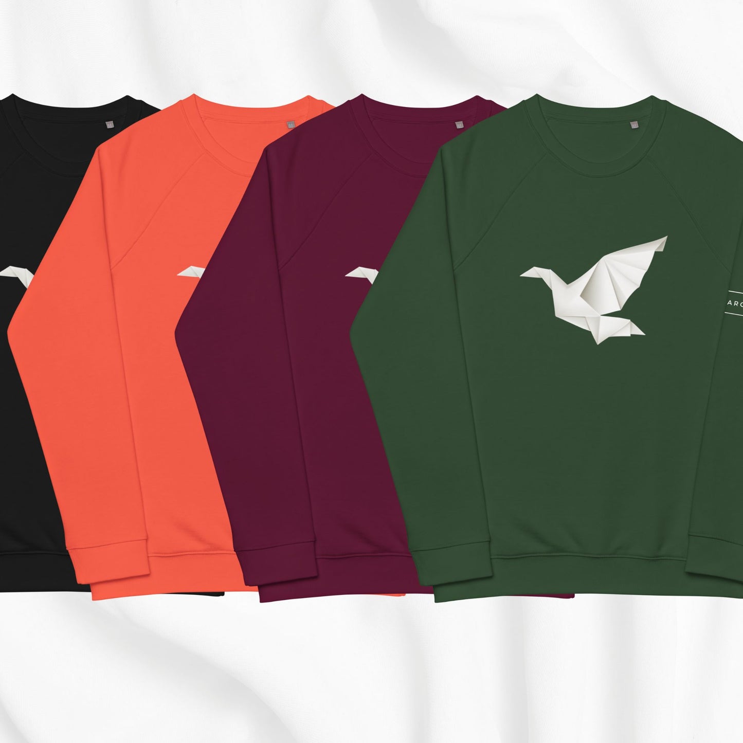 Origami Crane Raglan Crewneck
