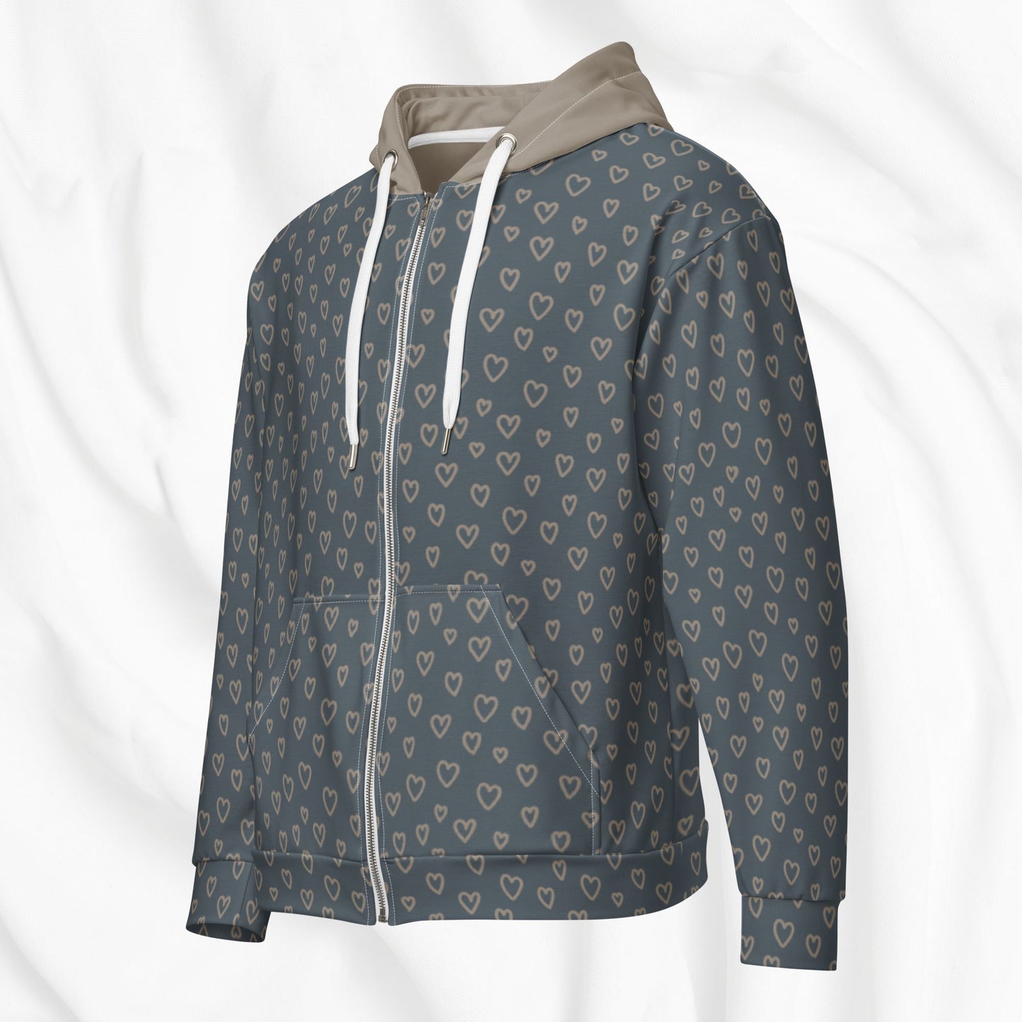 Love Me All Over Print Zip Hoodie