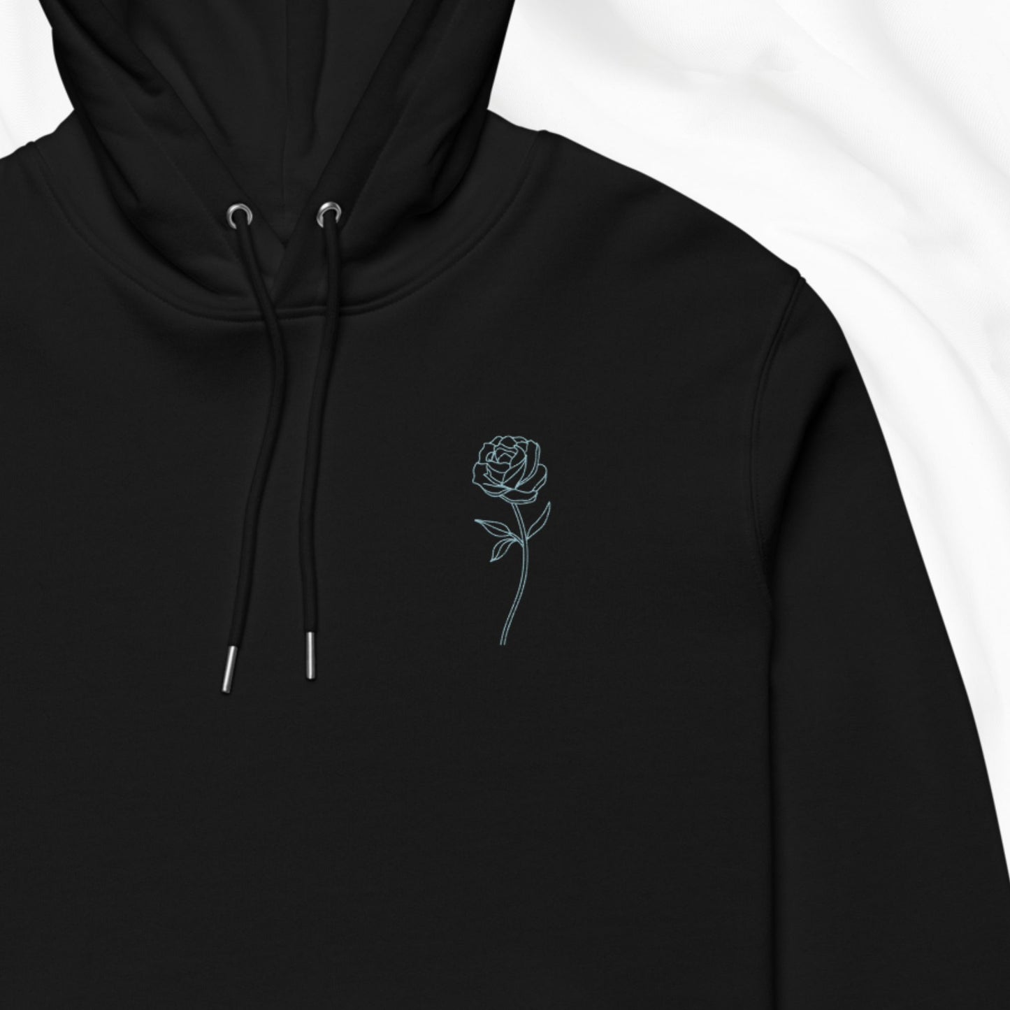 Neon Rose Embroidered Hoodie