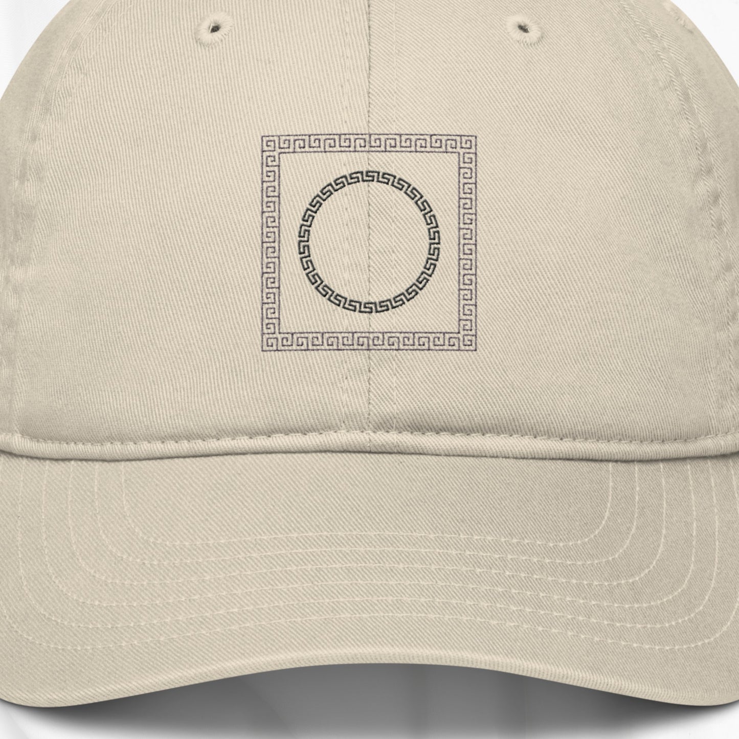 Greek Key Embroidered Cap