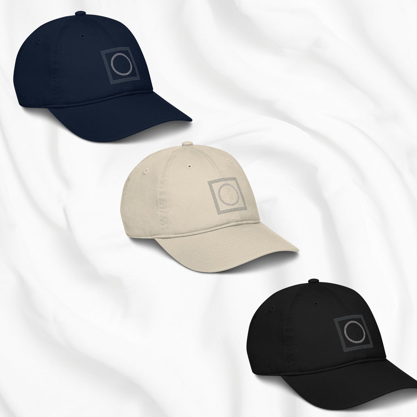 Greek Key Embroidered Cap