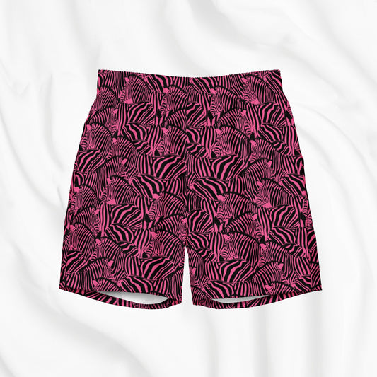 Zebra Print Swim Trunks