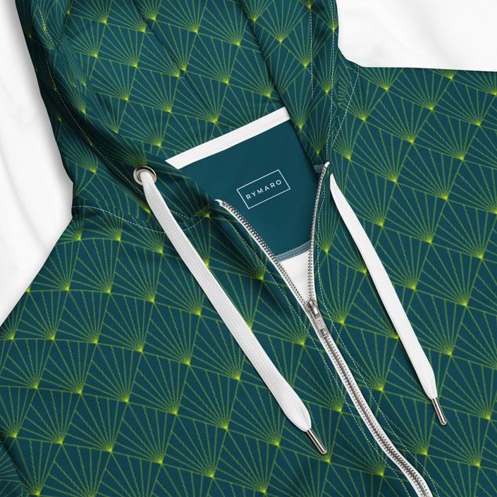 Art Deco All Over Print Zip Hoodie