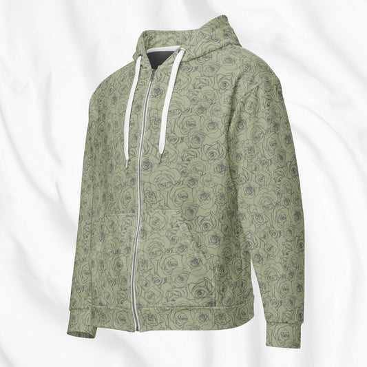 Bed of Roses All Over Print Zip Hoodie