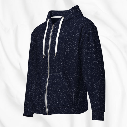 Constellation All Over Print Zip Hoodie
