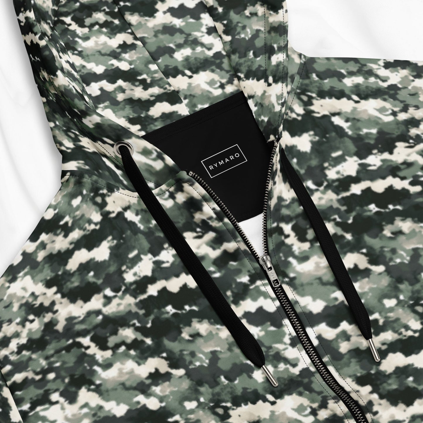 Muddled Camo All Over Print Zip Hoodie