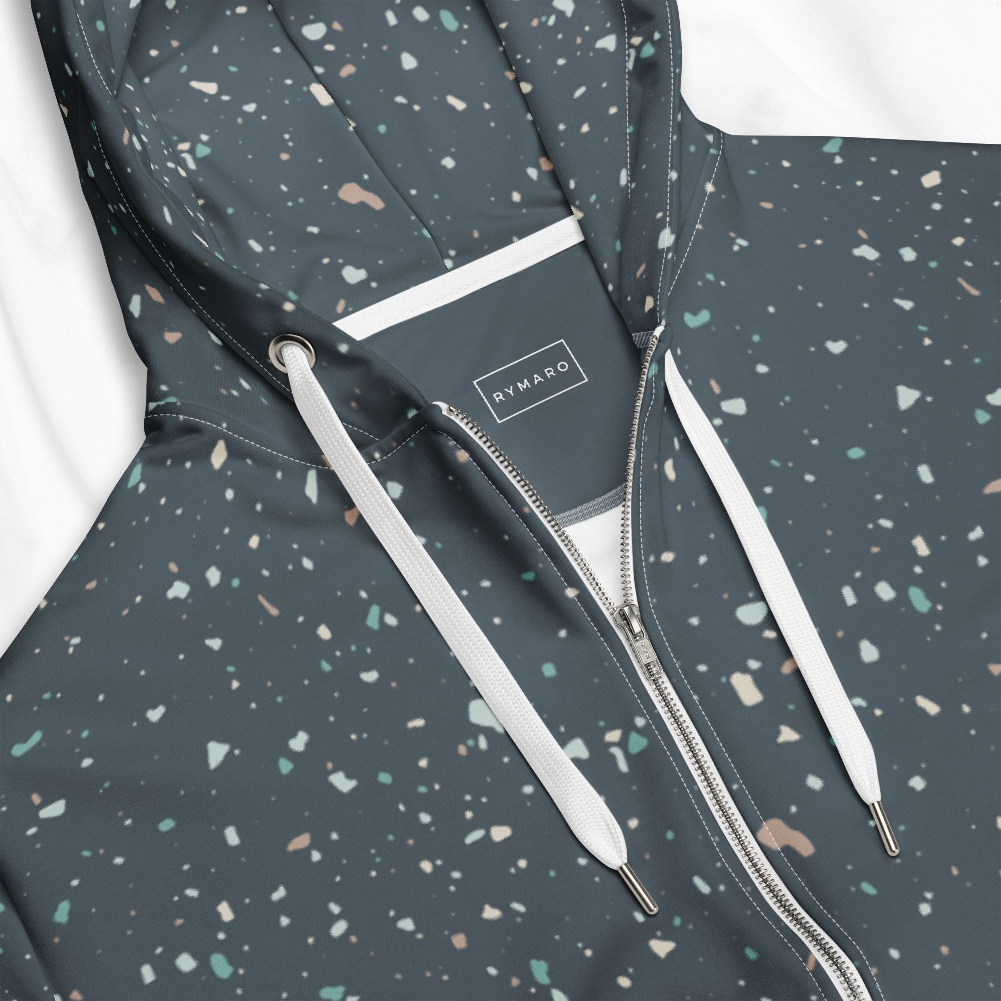 Blue Terrazo All Over Print Zip Hoodie