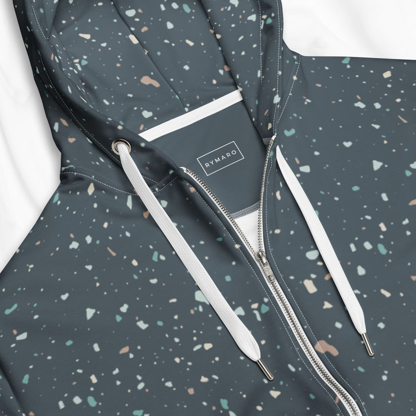 Blue Terrazo All Over Print Zip Hoodie