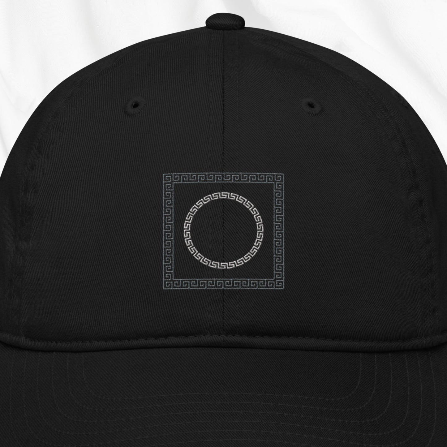 Greek Key Embroidered Cap