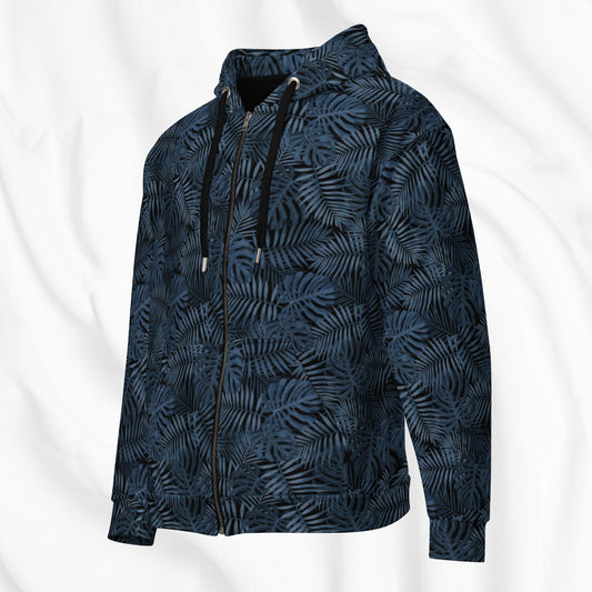Midnight Palms All Over Print Zip Hoodie
