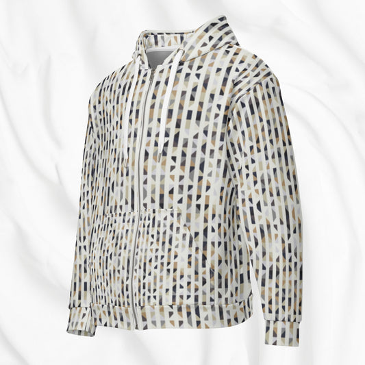 Geo All Over Print Zip Hoodie