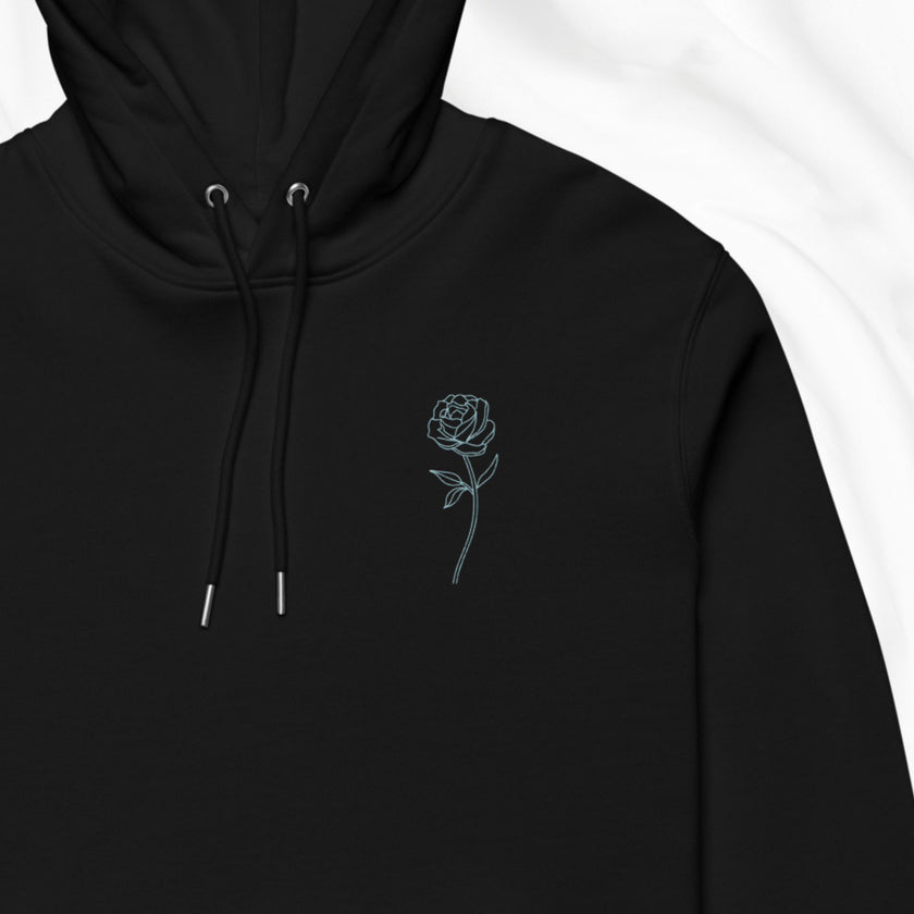 Neon Rose Embroidered Hoodie