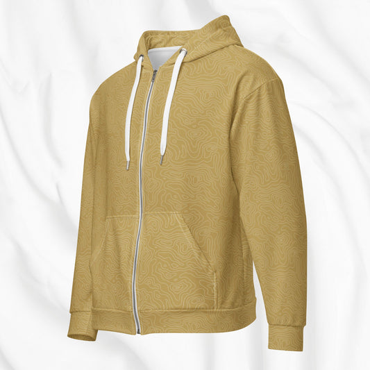 Topography All Over Print Zip Hoodie