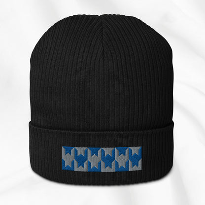 Houndstooth Embroidered Beanie