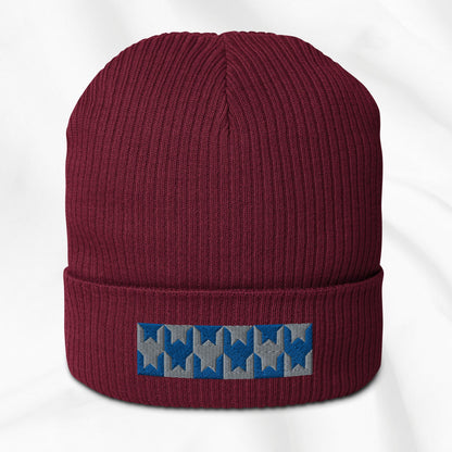 Houndstooth Embroidered Beanie