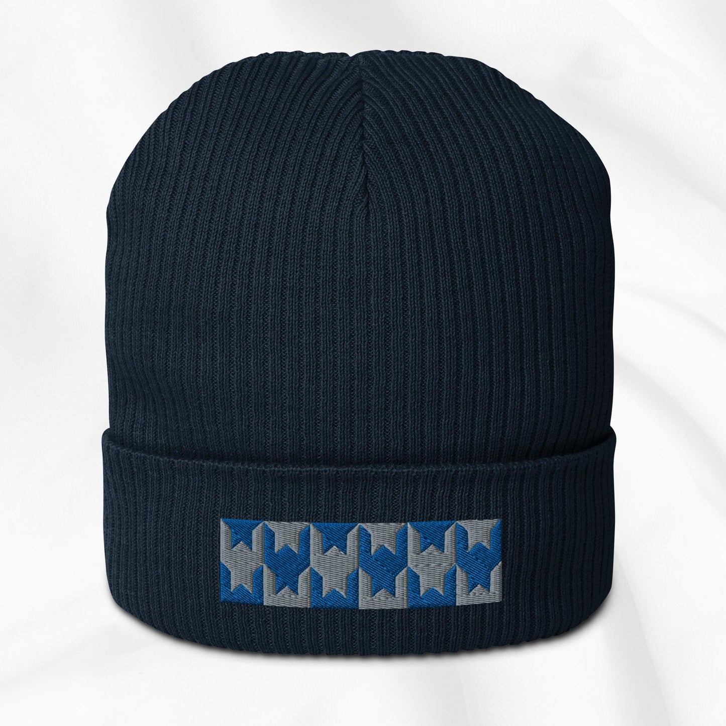 Houndstooth Embroidered Beanie