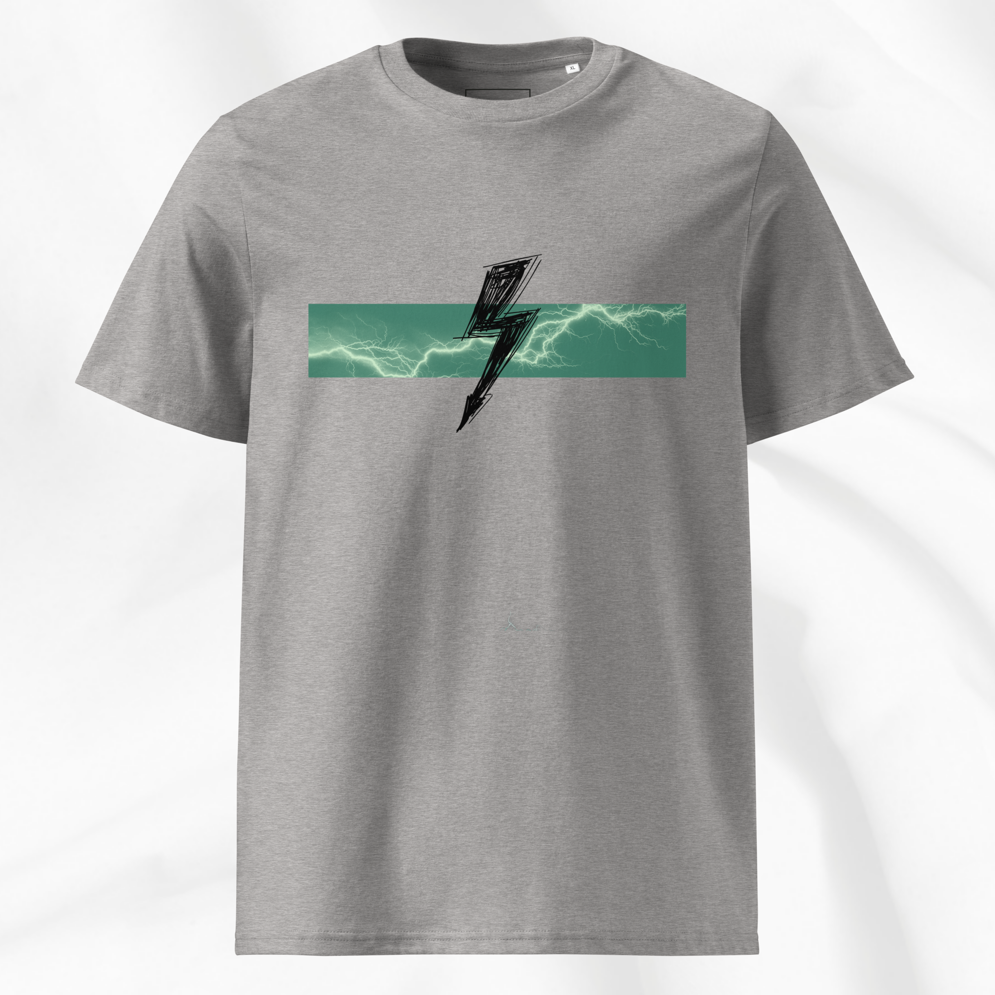 The Bolt T-shirt in heather gray - Sustainable Organic Cotton Graphic Tee