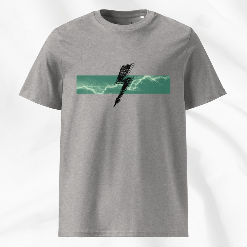 The Bolt T-shirt in heather gray - Sustainable Organic Cotton Graphic Tee